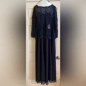 Catcher Womens Navy Blue Plus Size 20W Formal Long Gown Dress